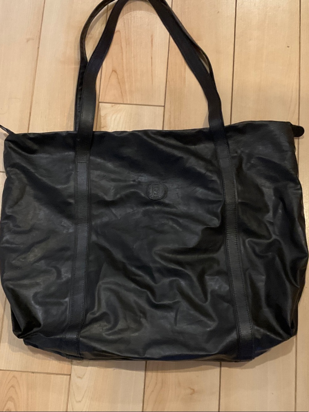 Fendi Black Tote with Embossed Logo